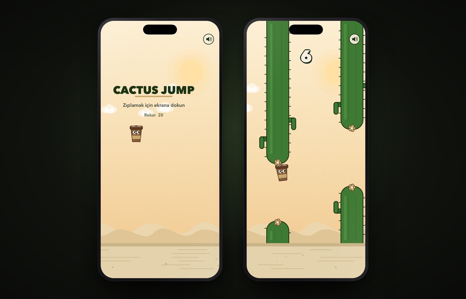 Cactus Jump iOS refleks oyunu