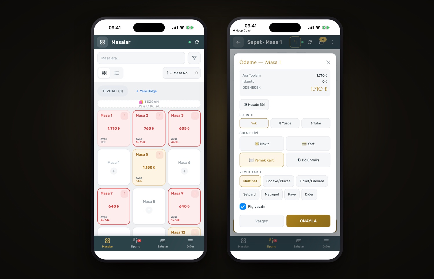 Vivaldi Adisyon mobil adisyon ve POS uygulaması